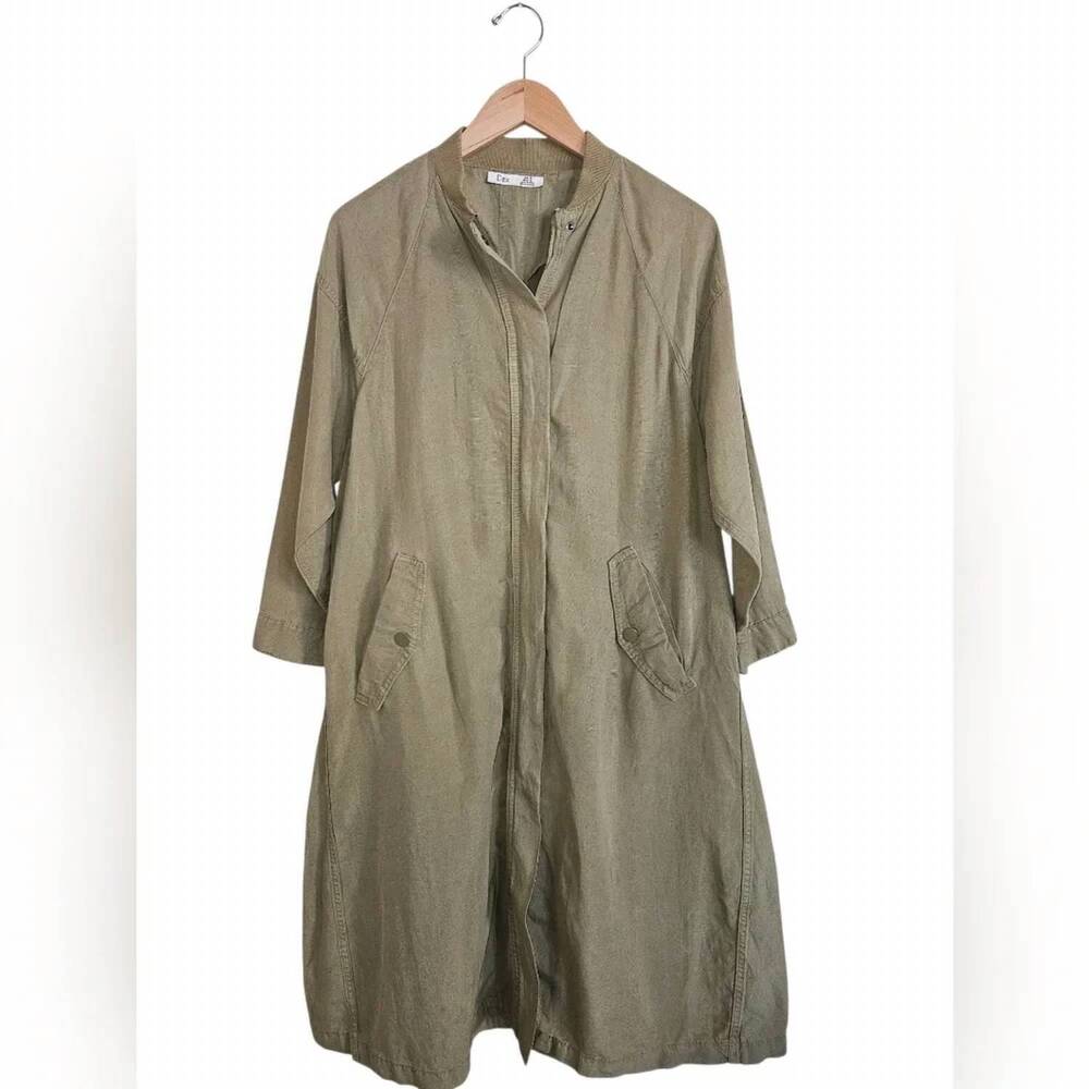 NEW DEX women's longline drapy jacket in brown